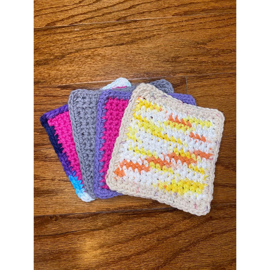 Set of 4 Handmade Crochet Face Cloths