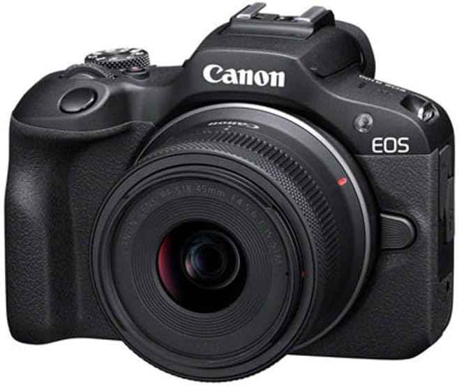 Canon EOS R100 Mirrorless Camera (24.1 MP, 4K Video) with RF-S 18-45mm Lens — Black - cameraavenue