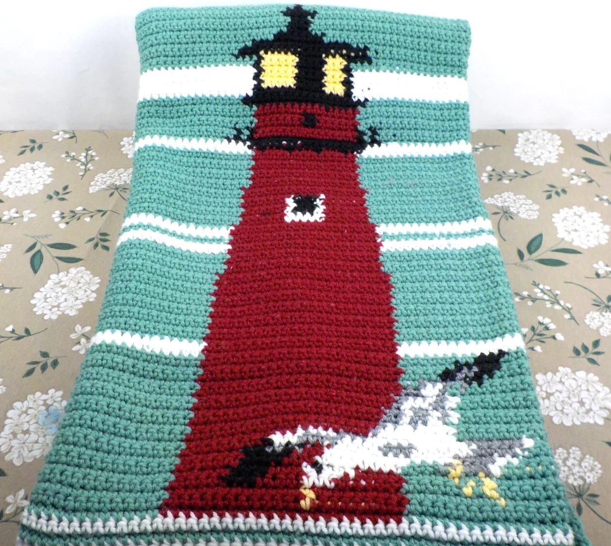 Hand Made Crochet Lighthouse Throw