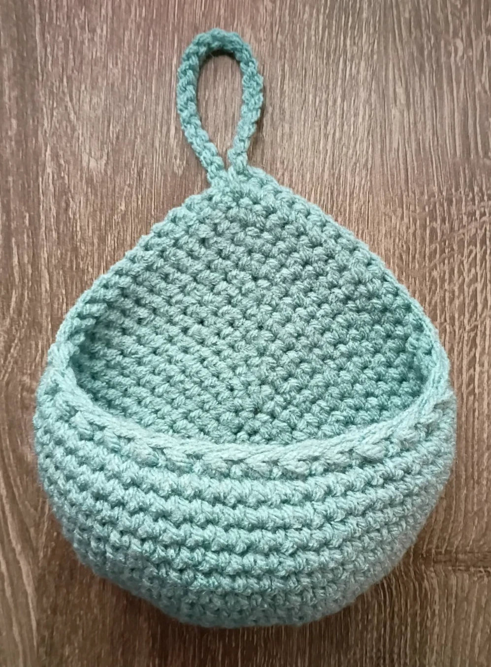 Crochet Handmade Set of 2 Small Hanging Wall Baskets Colour Arctic