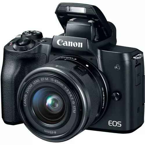 Canon EOS M50 Mirrorless Digital Camera with 15-45mm EF-M IS STM Lens (Black) - cameraavenue