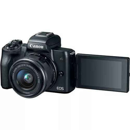 Canon EOS M50 Mirrorless Digital Camera with 15-45mm EF-M IS STM Lens (Black) - cameraavenue