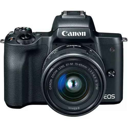 Canon EOS M50 Mirrorless Digital Camera with 15-45mm EF-M IS STM Lens (Black) - cameraavenue