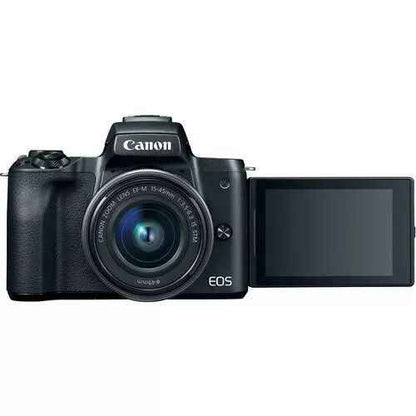 Canon EOS M50 Mirrorless Digital Camera with 15-45mm EF-M IS STM Lens (Black) - cameraavenue
