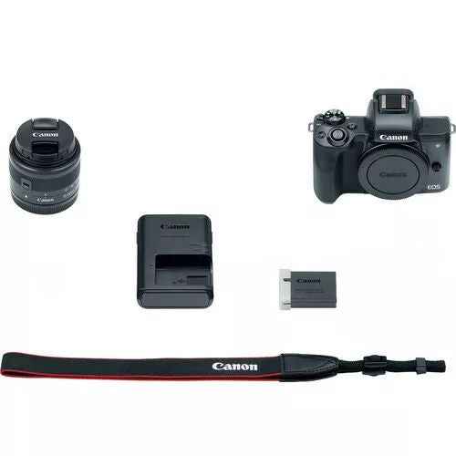 Canon EOS M50 Mirrorless Digital Camera with 15-45mm EF-M IS STM Lens (Black) - cameraavenue