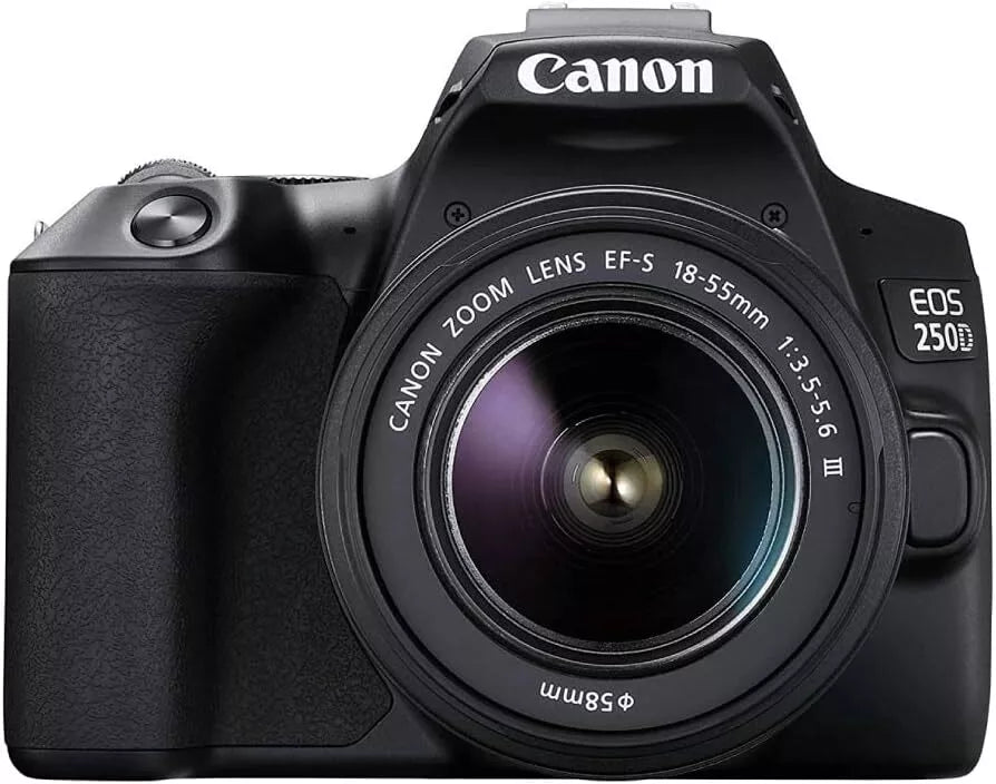 Canon EOS 250D DSLR Camera with EF-S 18-55mm Lens (Black) - cameraavenue