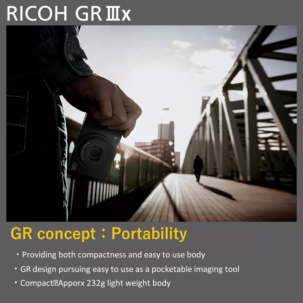 Ricoh GR IIIx Digital Compact Camera (24 MP, 40 mm f/2.8 equiv., Black) - cameraavenue