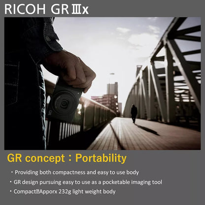 Ricoh GR IIIx Digital Compact Camera (24 MP, 40 mm f/2.8 equiv., Black) - cameraavenue