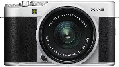 Fujifilm X-A5 24.2 MP Mirrorless Digital Camera with XC 15-45 mm Lens Kit — Silver - cameraavenue
