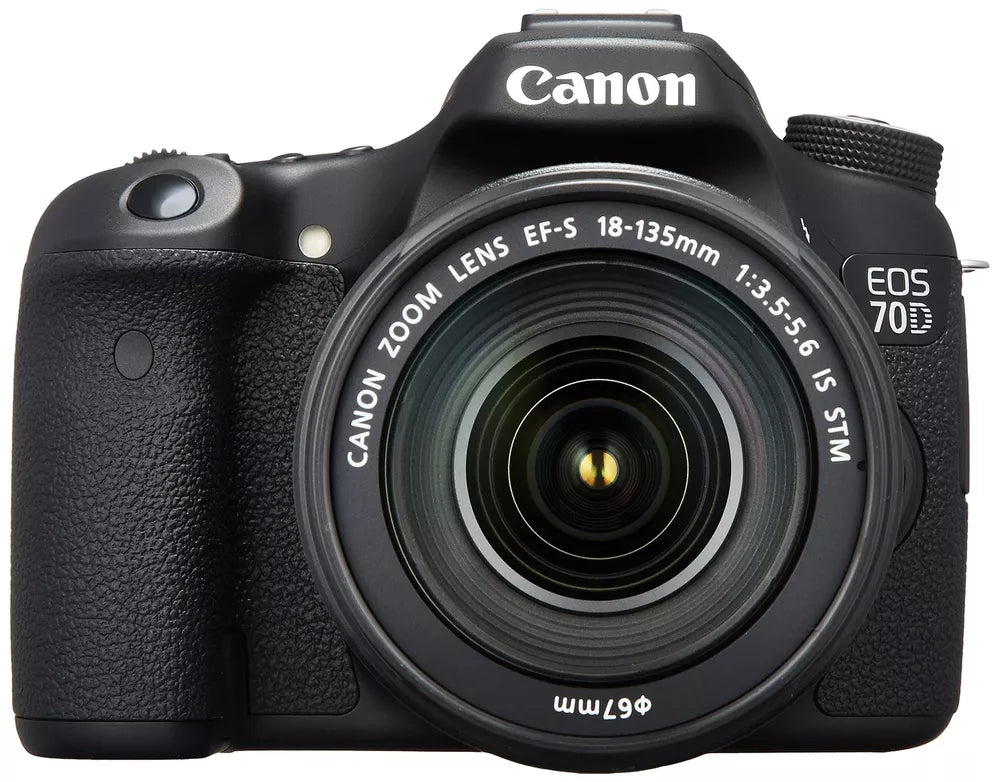 Canon EOS 70D 20.2MP DSLR Camera with EF-S 18-135mm IS STM Lens — Black - cameraavenue