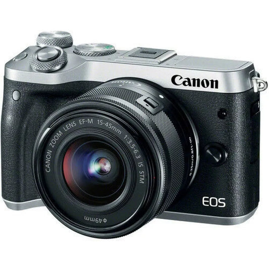 Canon EOS M6 Mirrorless Camera with EF-M 15-45mm Lens — Silver - cameraavenue