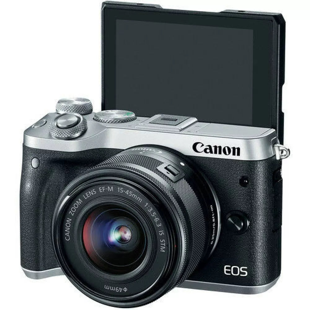 Canon EOS M6 Mirrorless Camera with EF-M 15-45mm Lens — Silver - cameraavenue