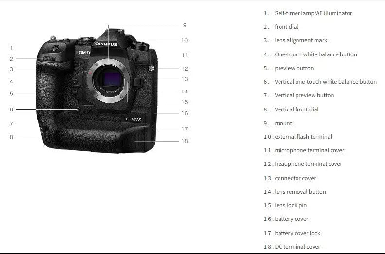 Olympus / OM System OM-D E-M1X Mirrorless Camera (Body Only, Black) - cameraavenue
