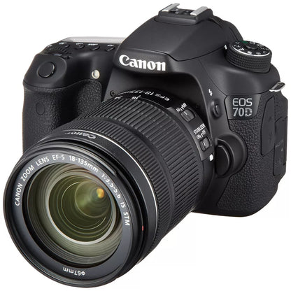 Canon EOS 70D 20.2MP DSLR Camera with EF-S 18-135mm IS STM Lens — Black - cameraavenue