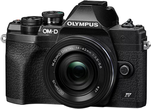 Olympus OM-D E-M10 Mark IV Mirrorless Camera with M.Zuiko Digital ED 14-42 mm F3.5-5.6 EZ Lens Kit (Black) - cameraavenue
