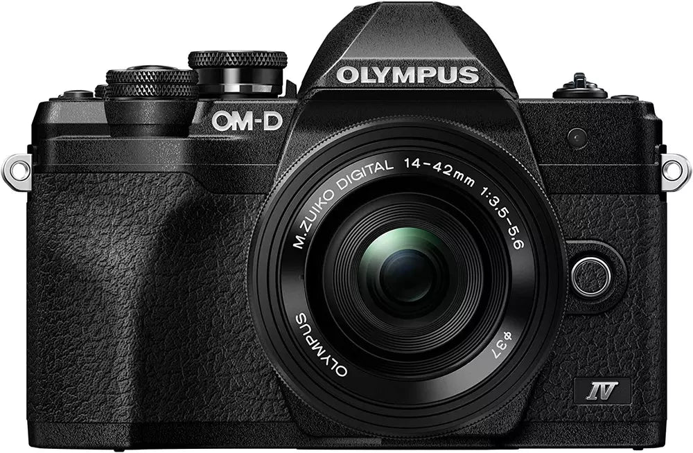 Olympus OM-D E-M10 Mark IV Mirrorless Camera with M.Zuiko Digital ED 14-42 mm F3.5-5.6 EZ Lens Kit (Black) - cameraavenue