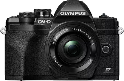 Olympus OM-D E-M10 Mark IV Mirrorless Camera with M.Zuiko Digital ED 14-42 mm F3.5-5.6 EZ Lens Kit (Black) - cameraavenue