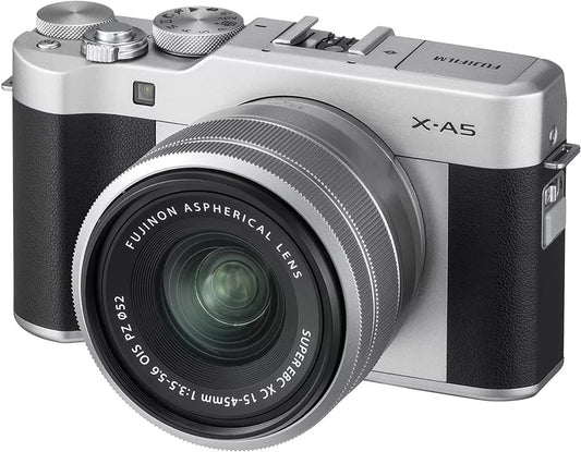 Fujifilm X-A5 24.2 MP Mirrorless Digital Camera with XC 15-45 mm Lens Kit — Silver - cameraavenue