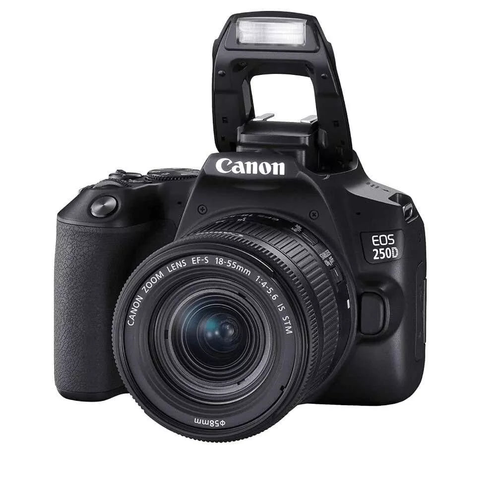 Canon EOS 250D DSLR Camera with EF-S 18-55mm Lens (Black) - cameraavenue