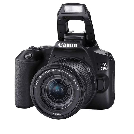 Canon EOS 250D DSLR Camera with EF-S 18-55mm Lens (Black) - cameraavenue