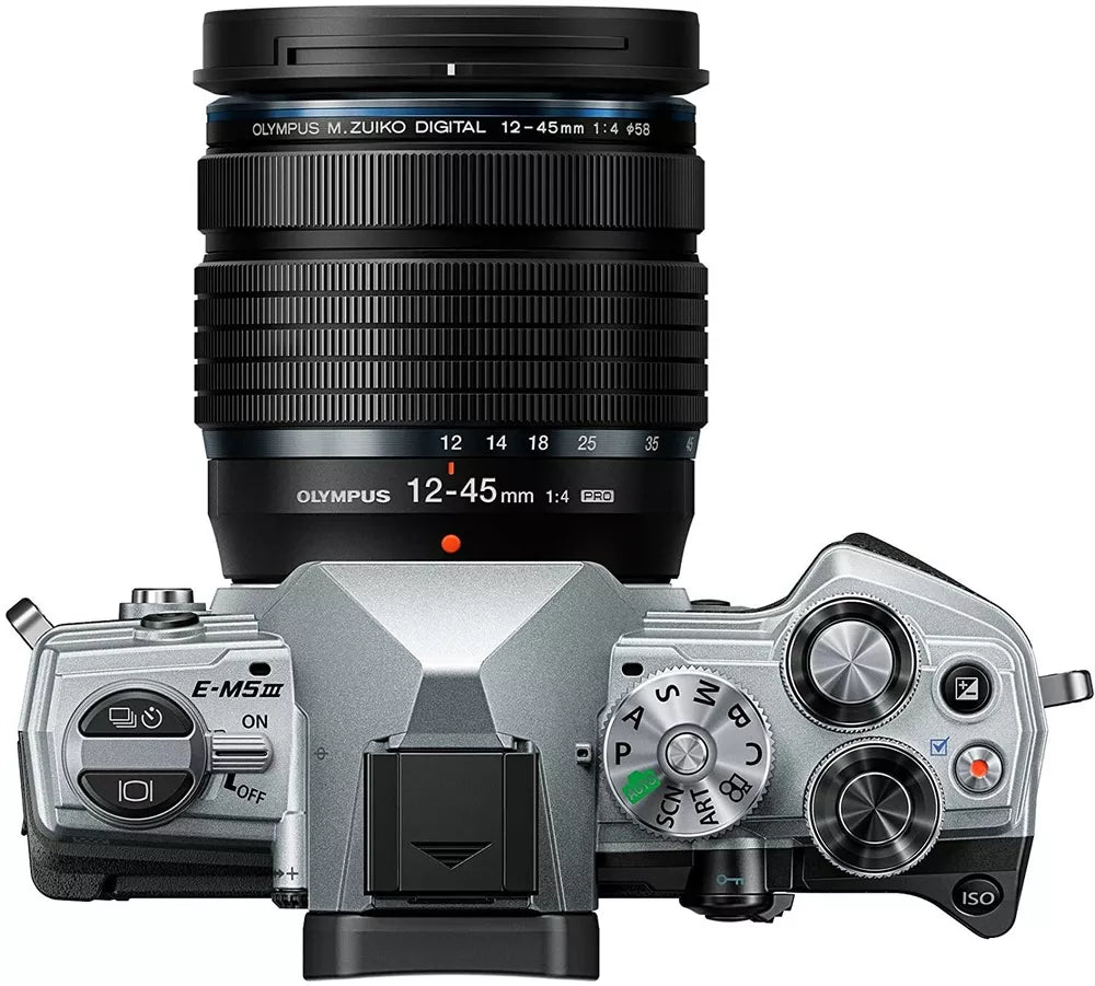 Olympus OM-D E-M5 Mark III Mirrorless Camera + M.Zuiko 12-45mm F4 PRO Lens — Silver - cameraavenue
