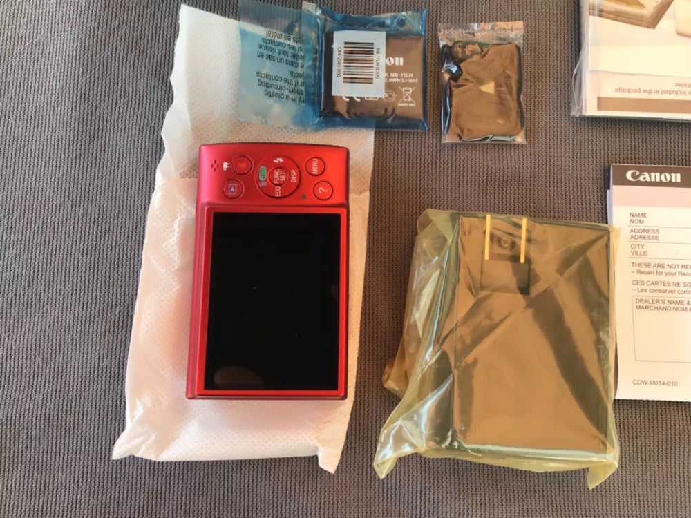 Canon PowerShot ELPH 150 IS (Red) with its original charger (CB-2LF) - cameraavenue